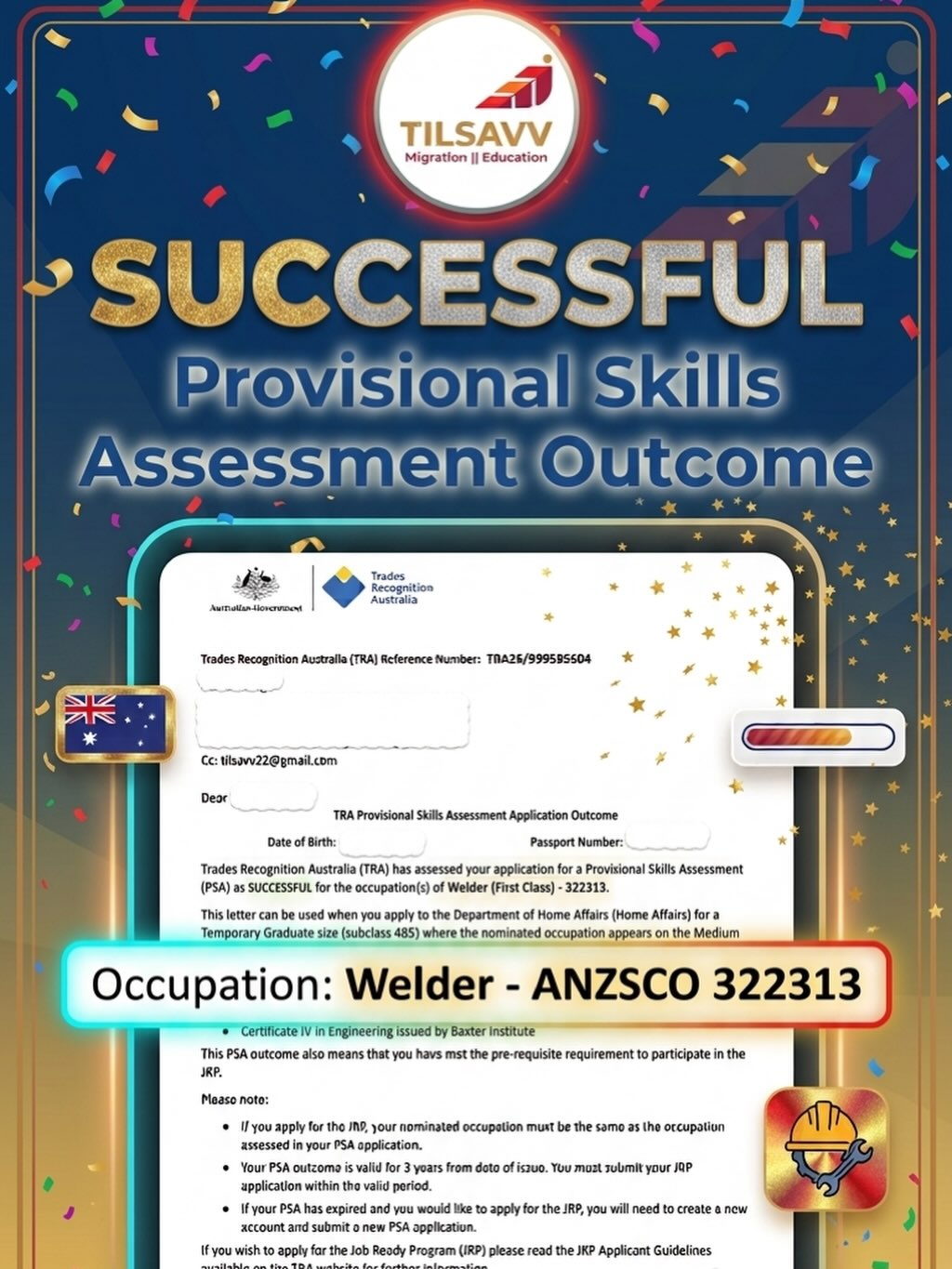 Outcome evidence from TILSAVV’s Welder skills assessment social poster